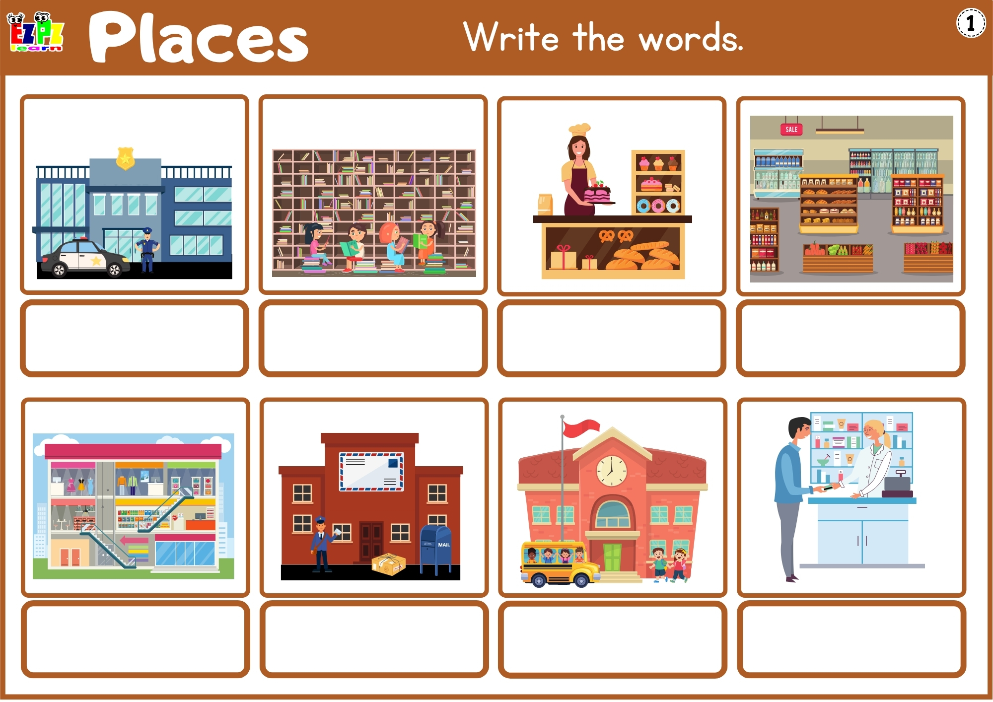 Places Write the Words